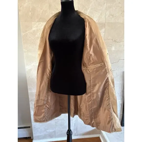 VTG TCM Genuine Suede Knee‑Length Coat Women’s Medium, 90s Caroline Bessette - Picture 6 of 9